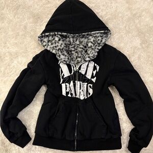 Reversible Leopard Print hoodie